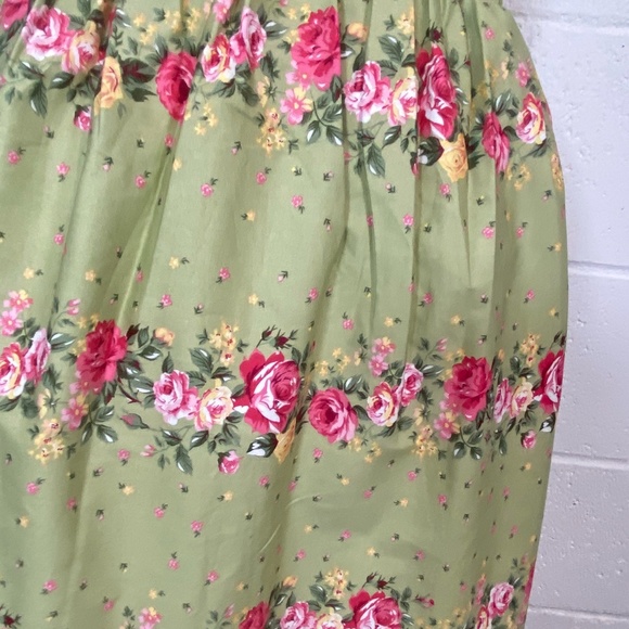 Voodoo Vixen Floral Olive Smocked Back Dress - Picture 7 of 16